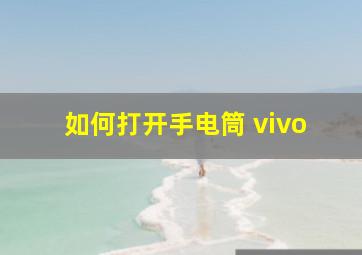 如何打开手电筒 vivo